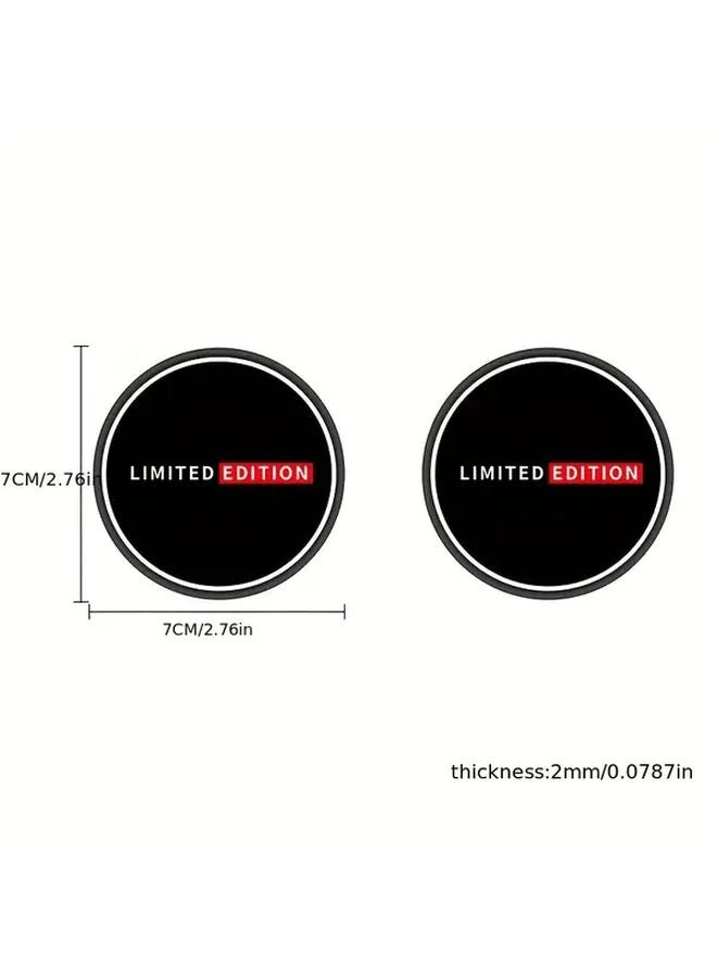 Limited Edition Black Red Bottom Car Coasters 1 Pair Non Slip Cup Holder Interior Accessory - Image 2
